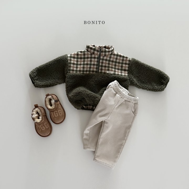 <b>BONITO衛衣</b>Winter 스웨이드체크덤블반집업 70-140CM