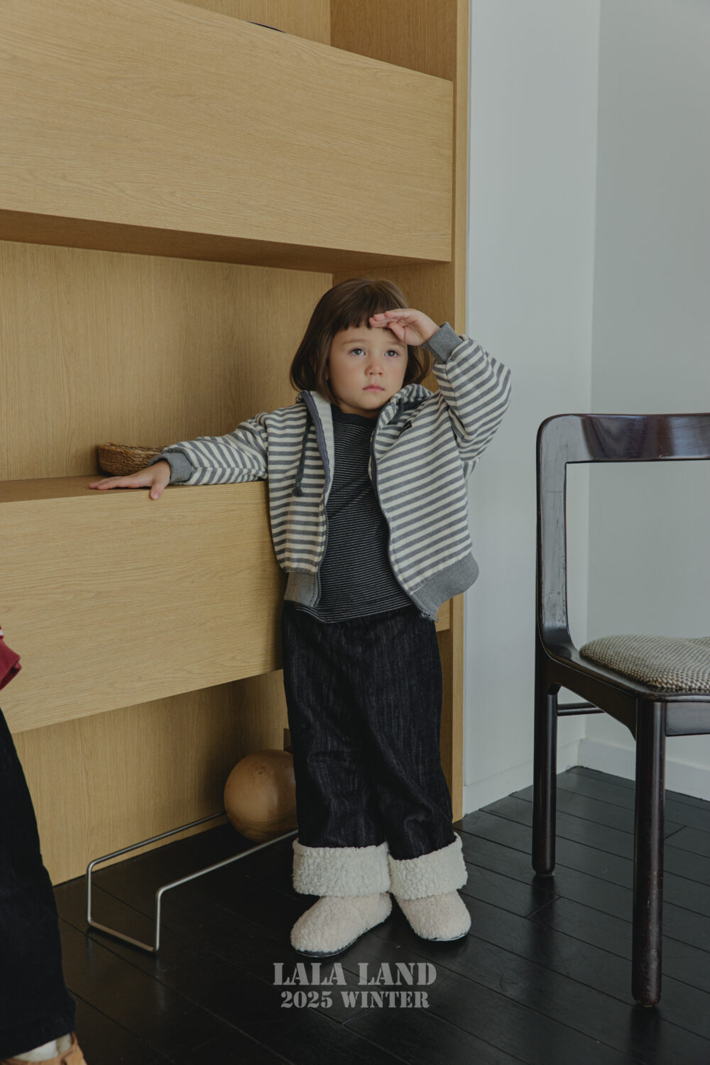 <b>LALALAND褲子</b>Winter 베어 데님 팬츠 75-120CM