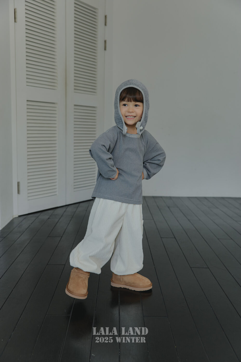 <b>LALALAND褲子</b>Winter 골덴 카고 조거 팬츠 75-120CM