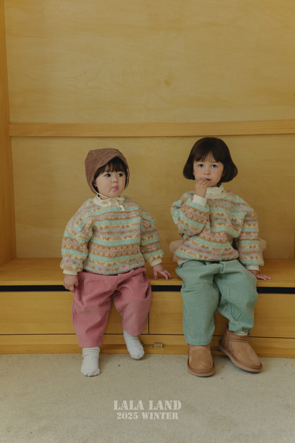 <b>LALALAND褲子</b>Winter 기모 골덴 바지  6-20M