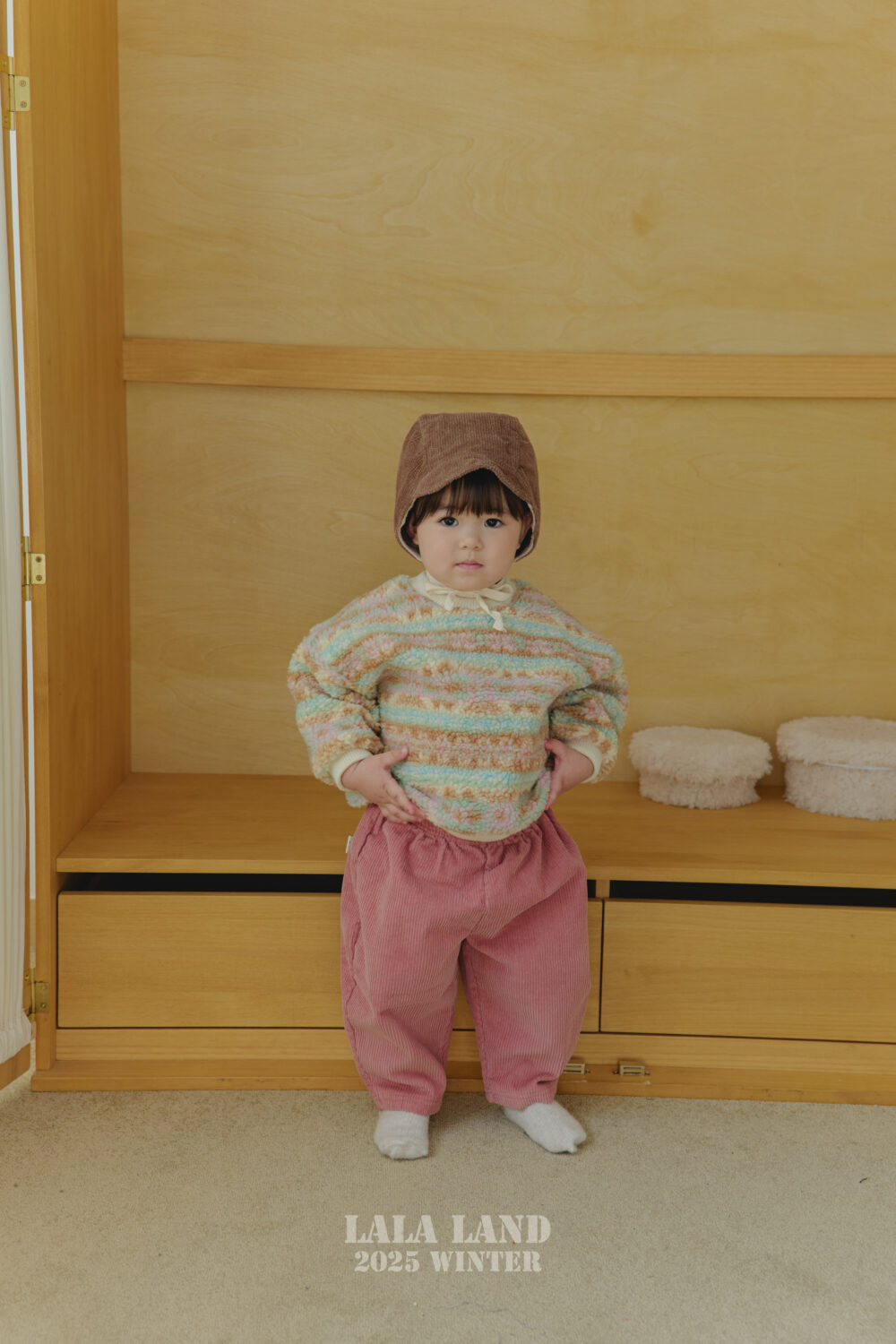 <b>LALALAND褲子</b>Winter 기모 골덴 바지  6-20M