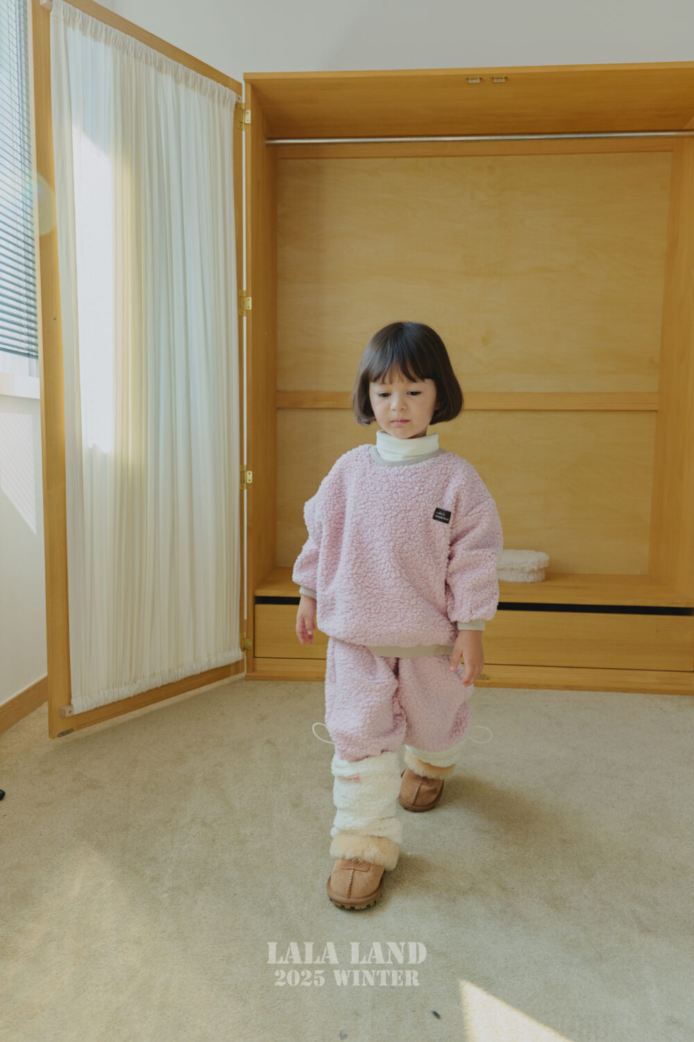 <b>LALALAND褲子</b>Winter 뽀글 조거 팬츠 75-120CM