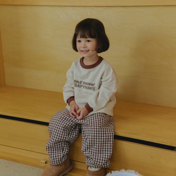 <b>LALALAND褲子</b>Winter 체크 보아 솜바지 75-120CM