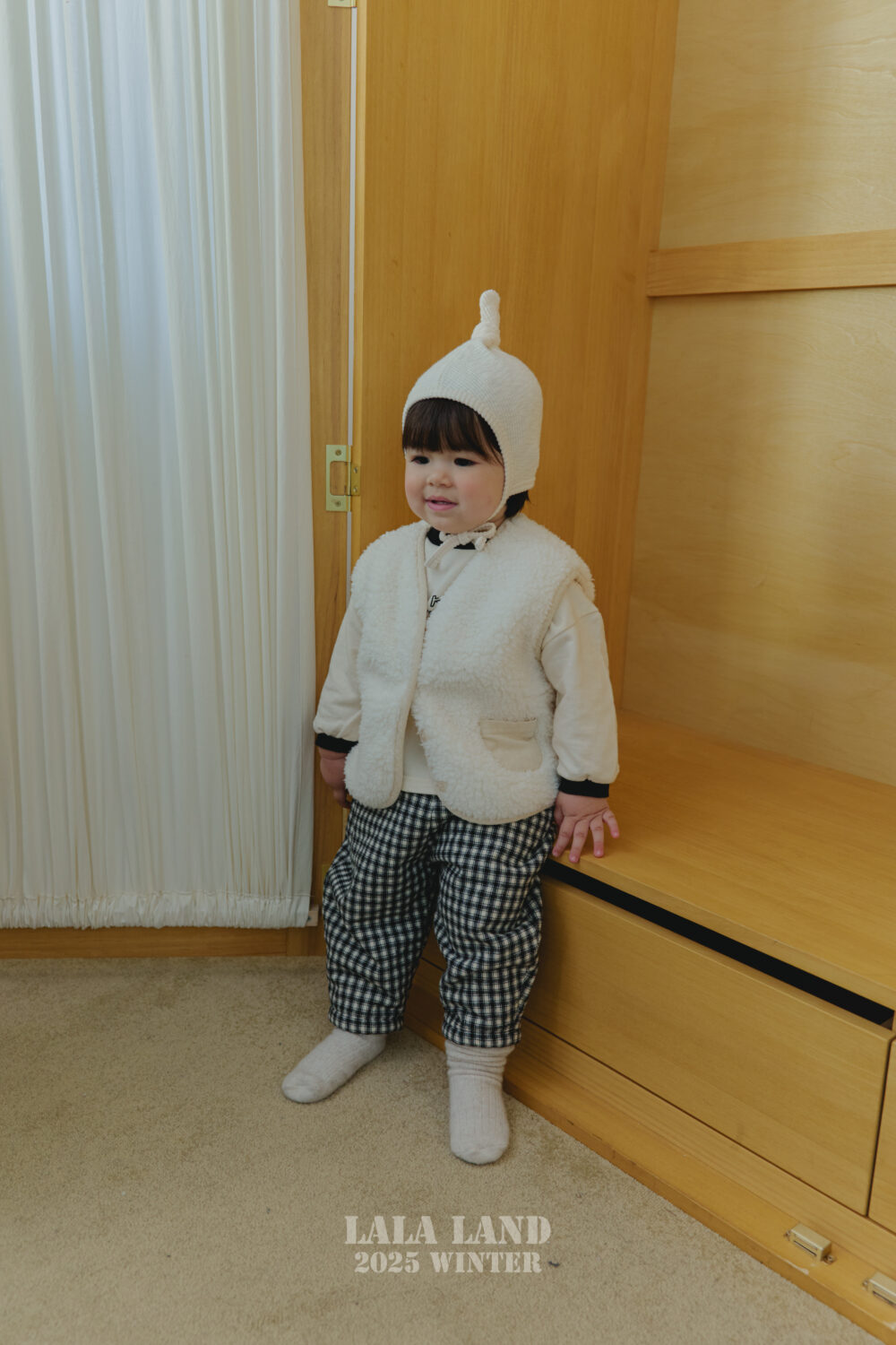 <b>LALALAND褲子</b>Winter 체크 솜바지  6-20M