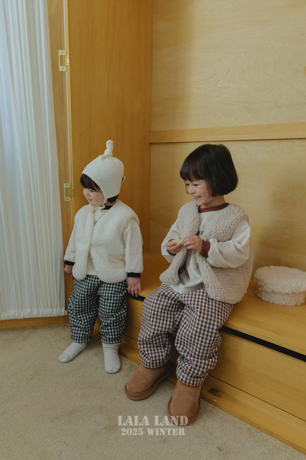 <b>LALALAND褲子</b>Winter 체크 솜바지  6-20M