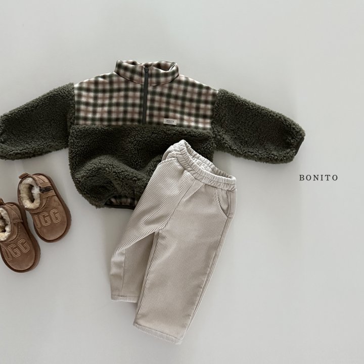 <b>BONITO衛衣</b>Winter 스웨이드체크덤블반집업 70-140CM
