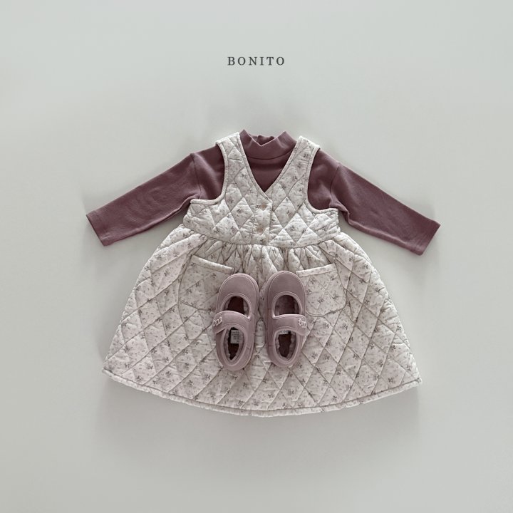 <b>BONITO洋裝</b>Winter 잔꽃퀼팅원피스 70-140CM