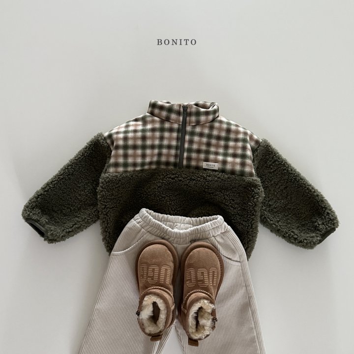 <b>BONITO衛衣</b>Winter 스웨이드체크덤블반집업 70-140CM