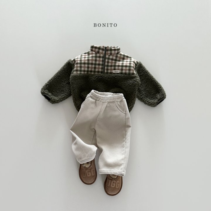 <b>BONITO衛衣</b>Winter 스웨이드체크덤블반집업 70-140CM