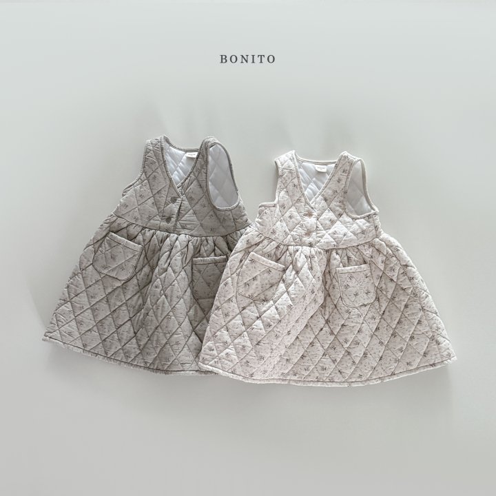 <b>BONITO洋裝</b>Winter 잔꽃퀼팅원피스 70-140CM