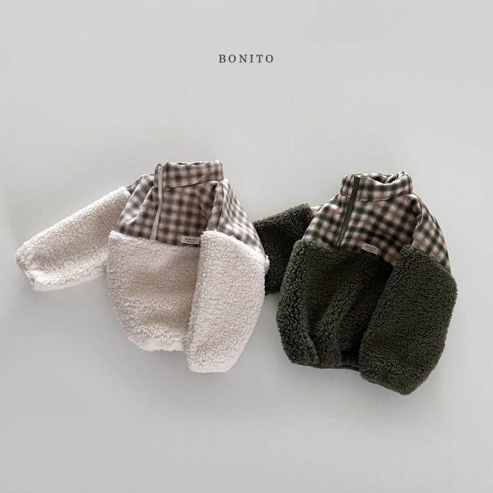 <b>BONITO衛衣</b>Winter 스웨이드체크덤블반집업 70-140CM