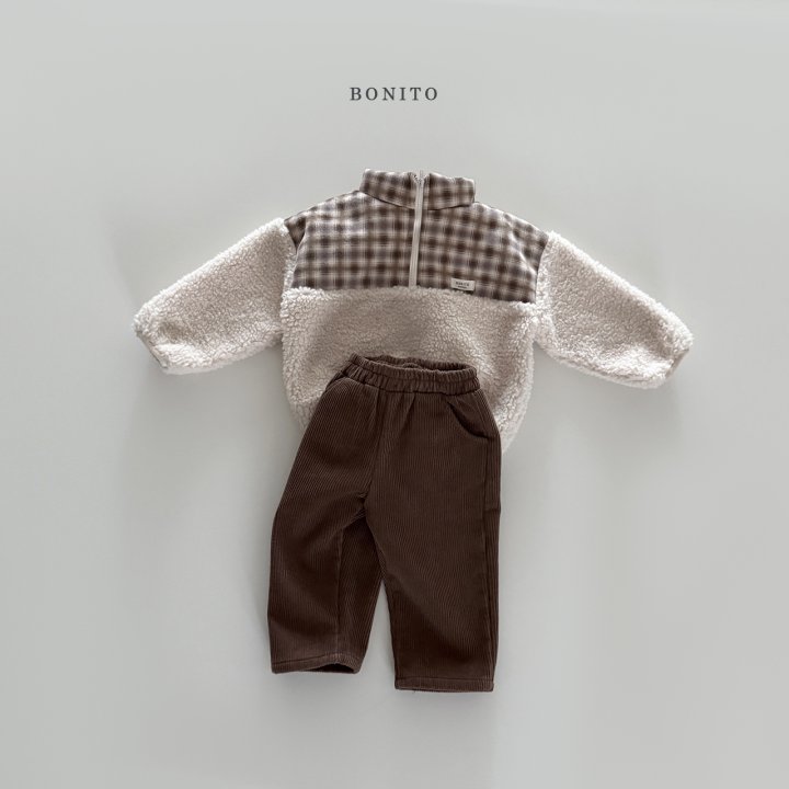 <b>BONITO衛衣</b>Winter 스웨이드체크덤블반집업 70-140CM