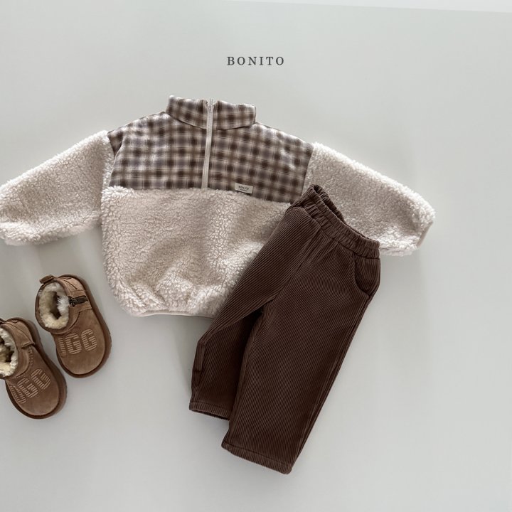 <b>BONITO衛衣</b>Winter 스웨이드체크덤블반집업 70-140CM