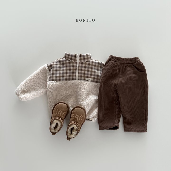 <b>BONITO衛衣</b>Winter 스웨이드체크덤블반집업 70-140CM