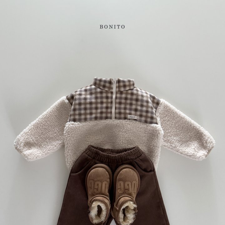 <b>BONITO衛衣</b>Winter 스웨이드체크덤블반집업 70-140CM