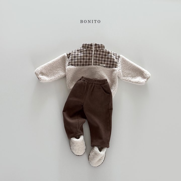 <b>BONITO衛衣</b>Winter 스웨이드체크덤블반집업 70-140CM