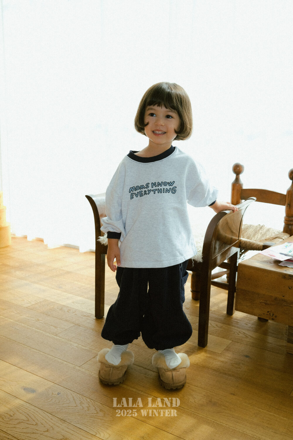 <b>LALALANDT恤</b>Winter 에블띵 배색티 75-120CM