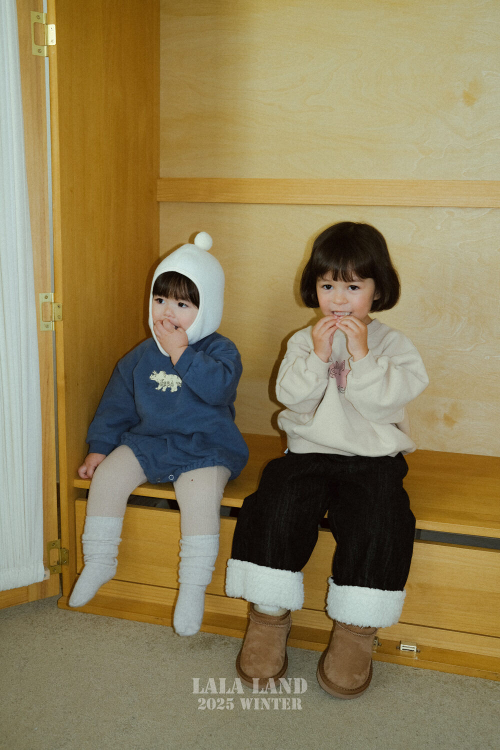 <b>LALALAND褲子</b>Winter 베어 데님 팬츠 75-120CM