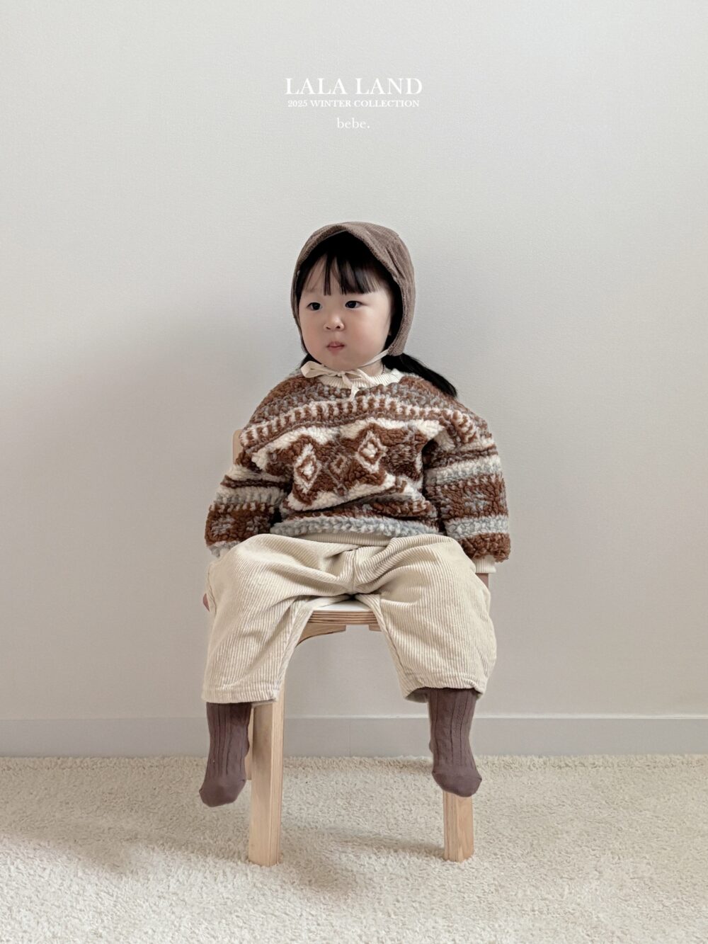 <b>LALALAND帽子</b>Winter골덴 후리스 보넷 6-20M