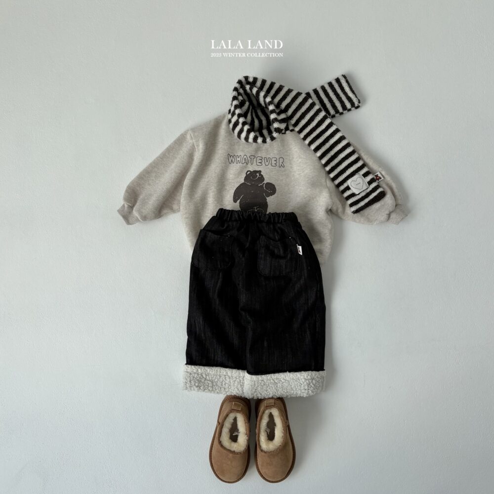 <b>LALALAND褲子</b>Winter 베어 데님 팬츠 75-120CM
