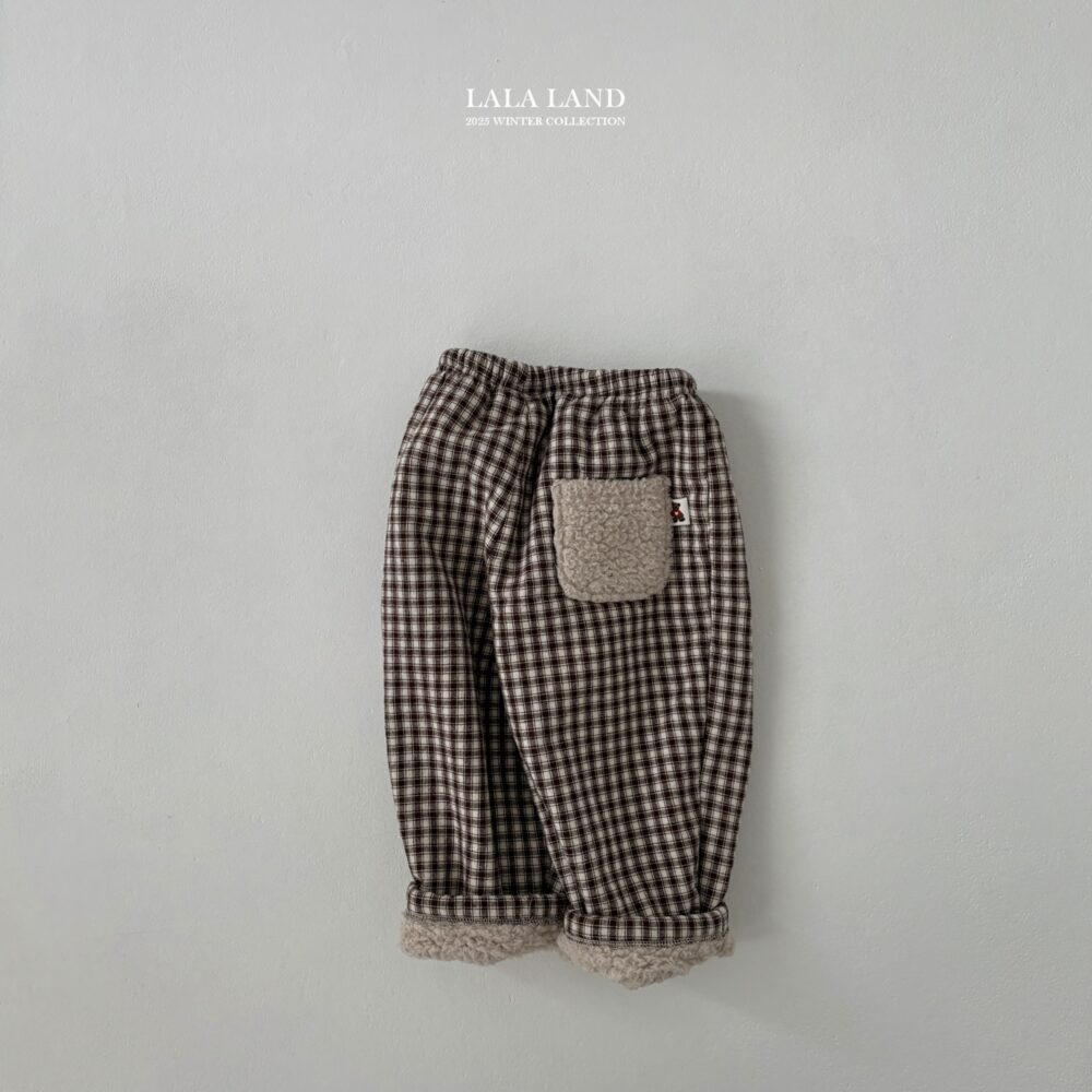 <b>LALALAND褲子</b>Winter 체크 보아 솜바지 75-120CM