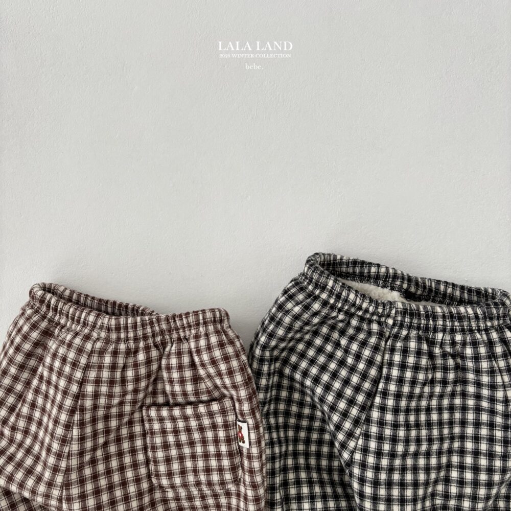 <b>LALALAND褲子</b>Winter 체크 솜바지  6-20M