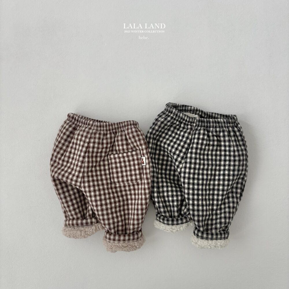<b>LALALAND褲子</b>Winter 체크 솜바지  6-20M