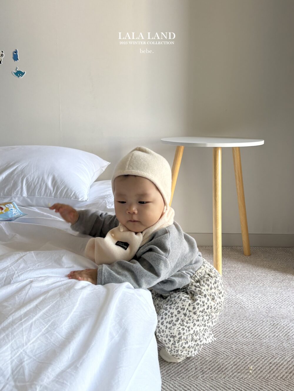 <b>LALALAND帽子</b>Winter컬러 니트 보넷  6-20M