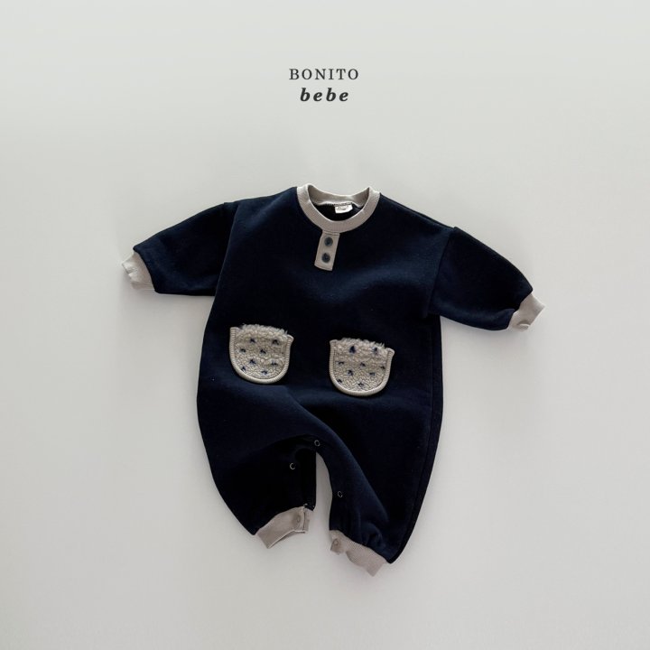 <b>BONITO連身衣</b>Winter 배색덤블포켓슈트 3-18M