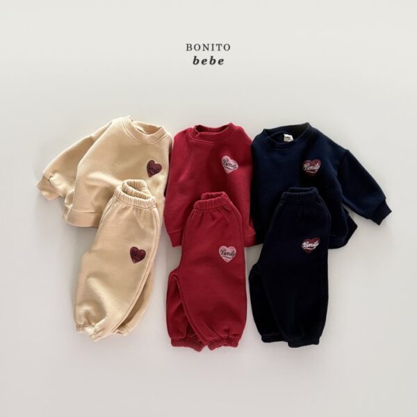 <b>BONITO套裝</b>Winter 하트나염상하set 3-18M