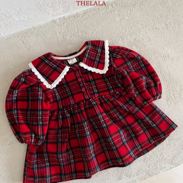 <b>THELALA洋裝</b>Winter 스윗체크OPS 65-115CM