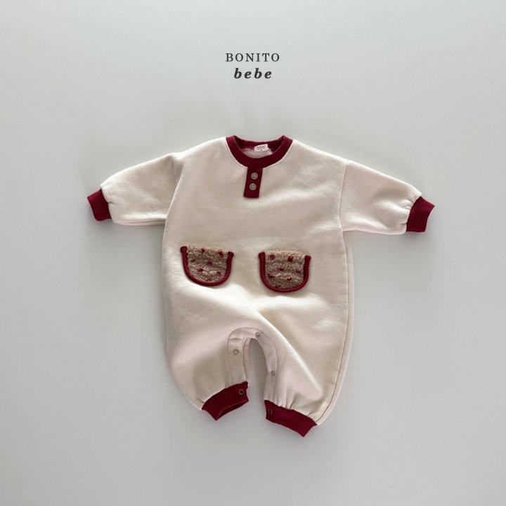 <b>BONITO連身衣</b>Winter 배색덤블포켓슈트 3-18M