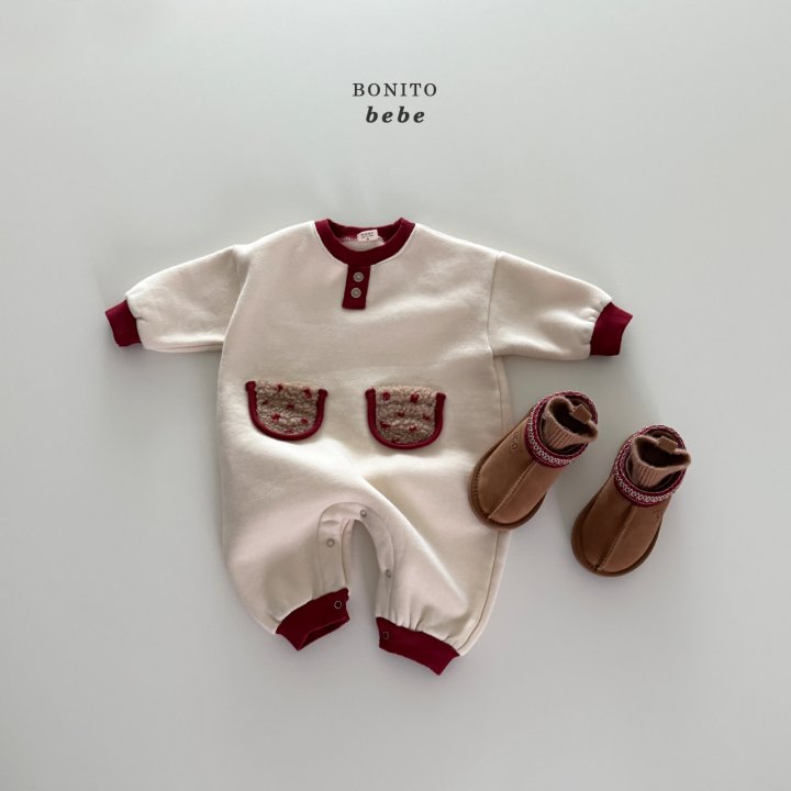 <b>BONITO連身衣</b>Winter 배색덤블포켓슈트 3-18M