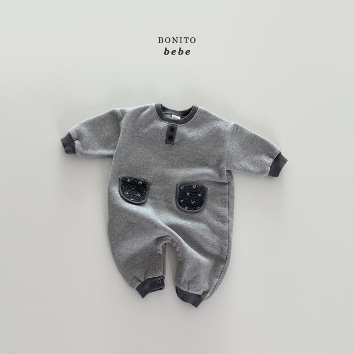 <b>BONITO連身衣</b>Winter 배색덤블포켓슈트 3-18M
