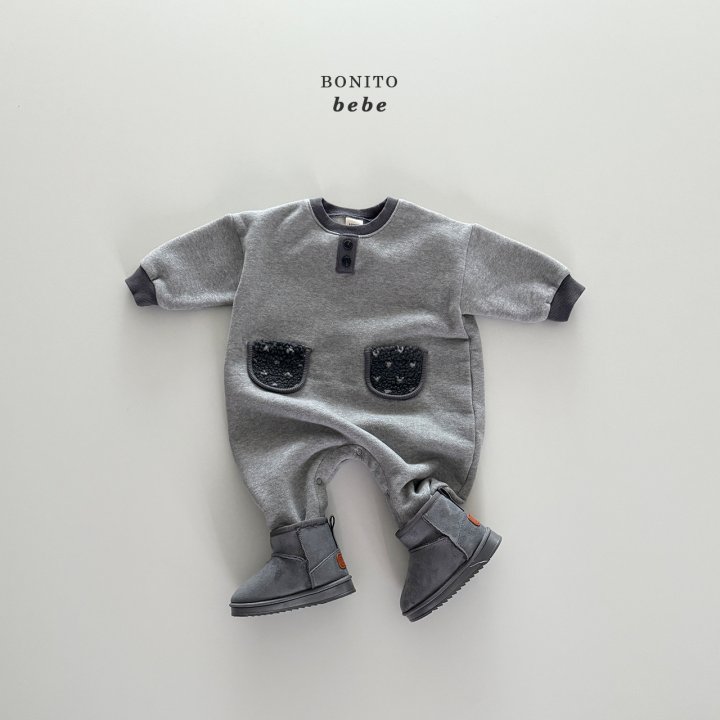 <b>BONITO連身衣</b>Winter 배색덤블포켓슈트 3-18M