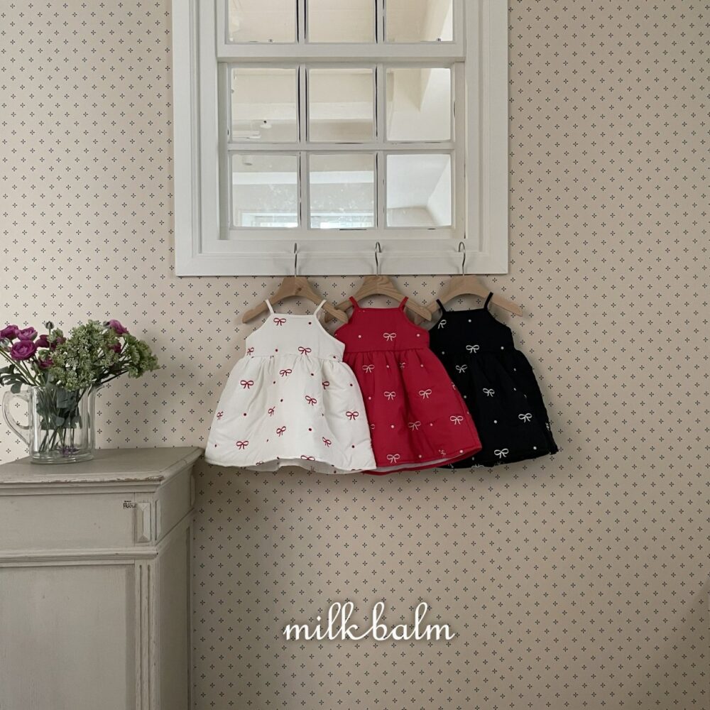 <b>MILKBALM洋裝</b>Winter 리본 자수 75-125CM