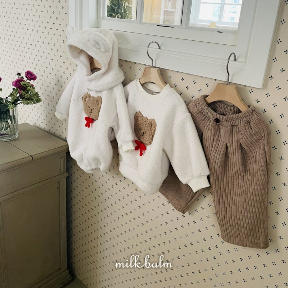 <b>MILKBALM包屁衣</b>Winter 곰돌이 자수 슈트 0-18M