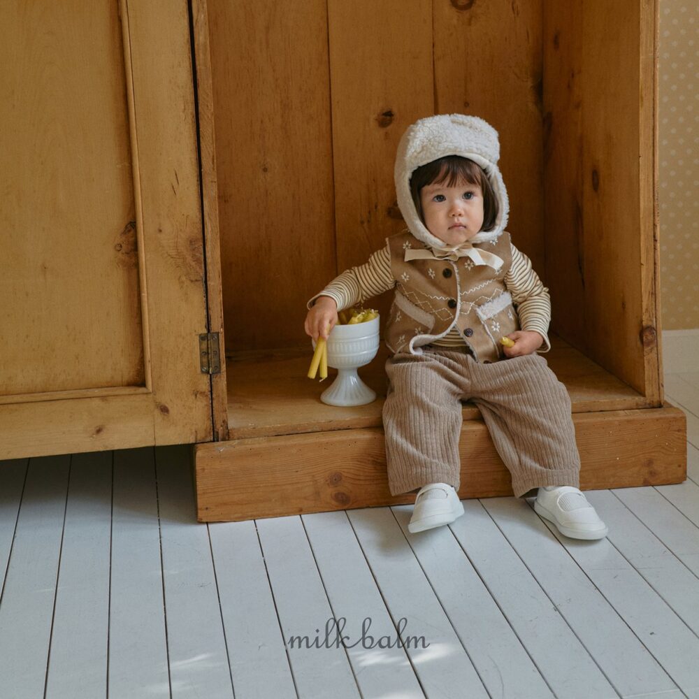 <b>MILKBALM背心</b>Winter 눈꽃 무스탕 75-125CM 親子裝
