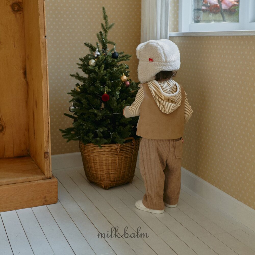 <b>MILKBALM背心</b>Winter 눈꽃 무스탕 75-125CM 親子裝