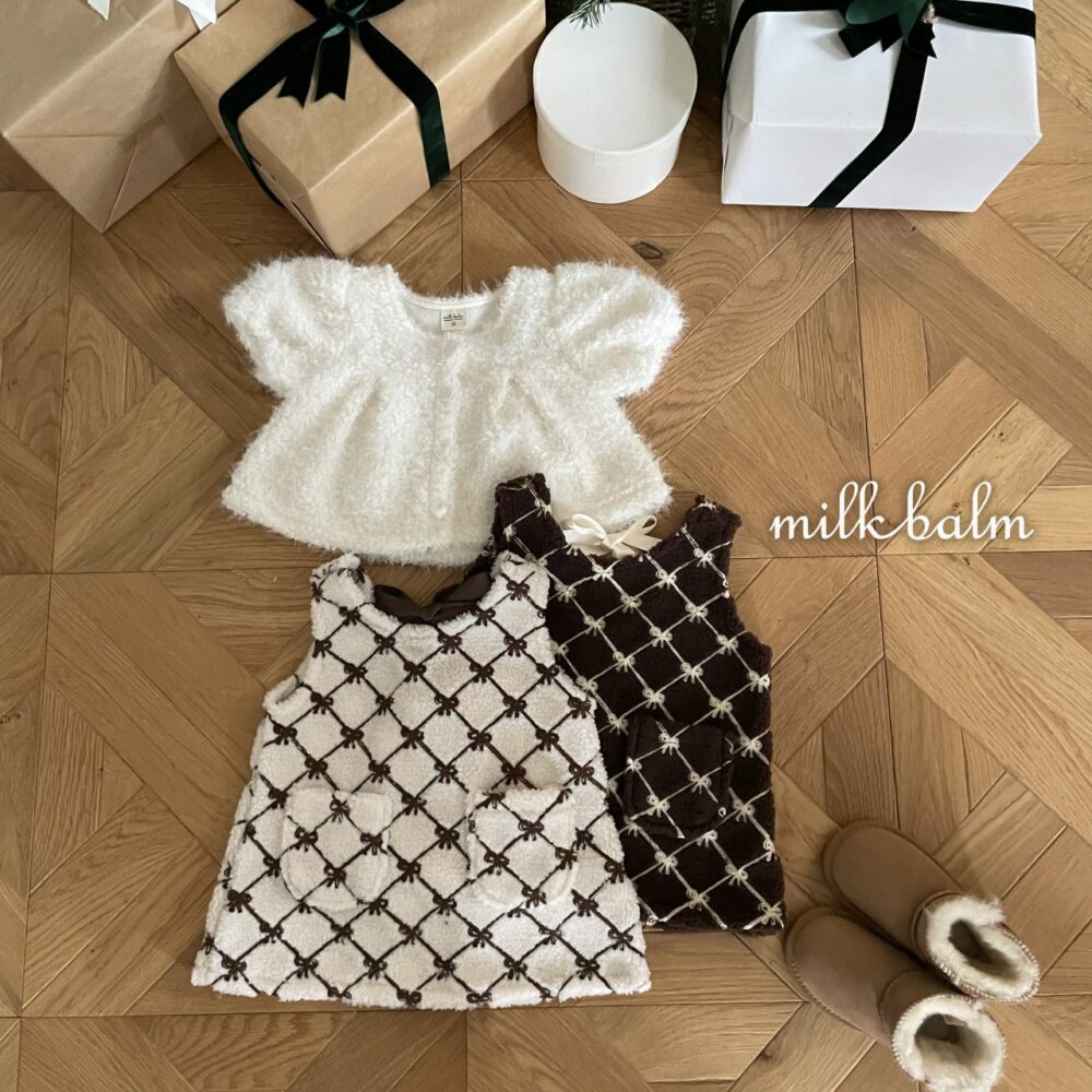 <b>MILKBALM洋裝</b>Winter 퍼 리본다이아75-125CM