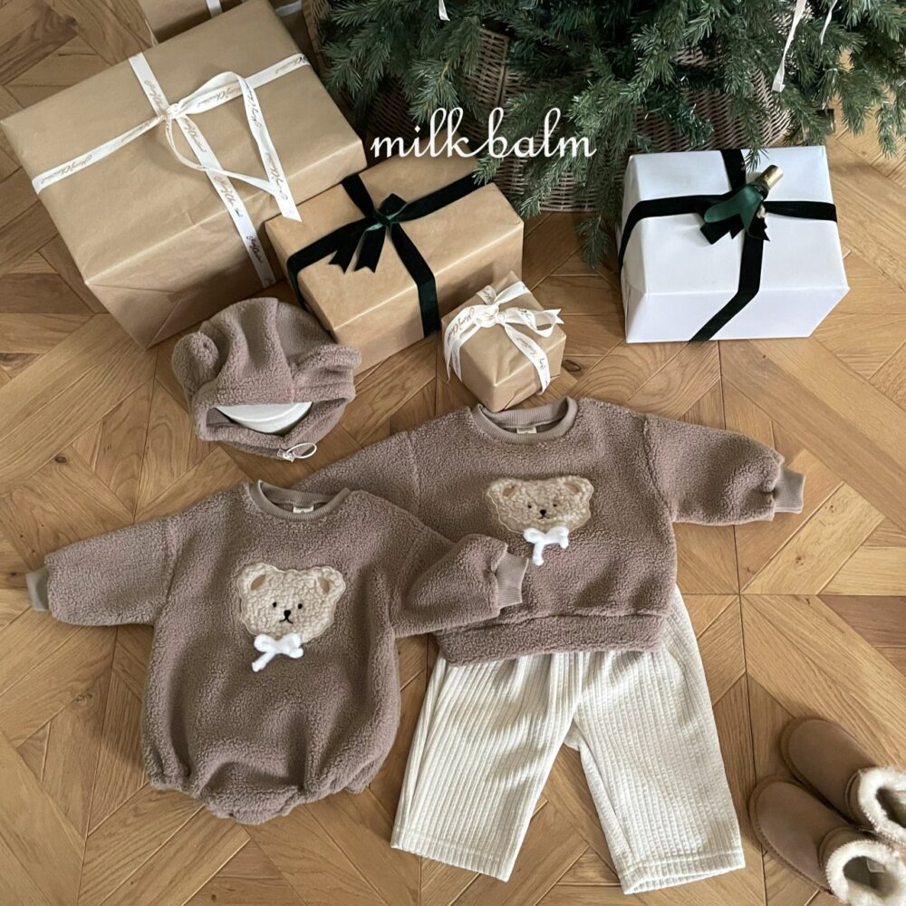 <b>MILKBALM包屁衣</b>Winter 곰돌이 자수 슈트 0-18M