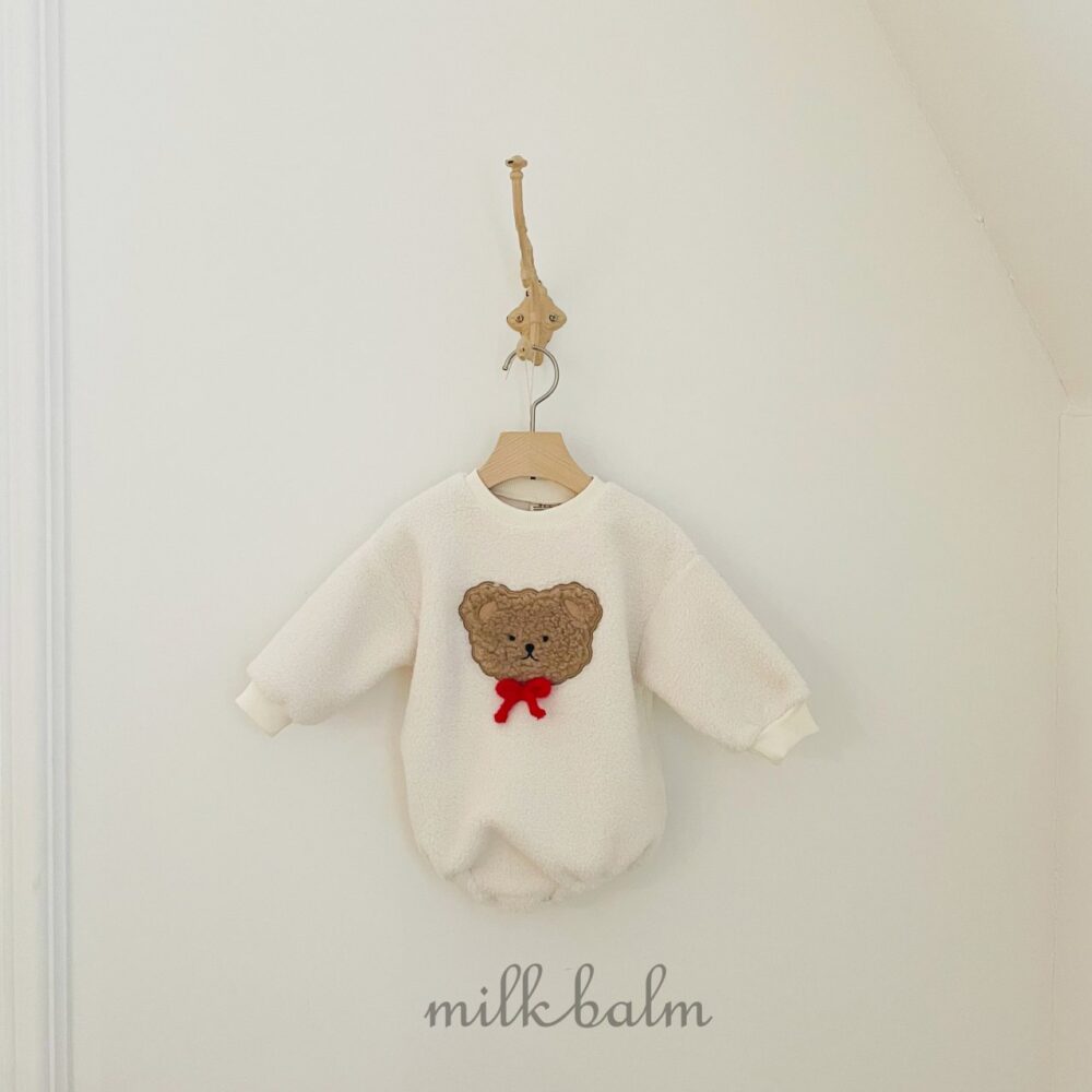 <b>MILKBALM包屁衣</b>Winter 곰돌이 자수 슈트 0-18M