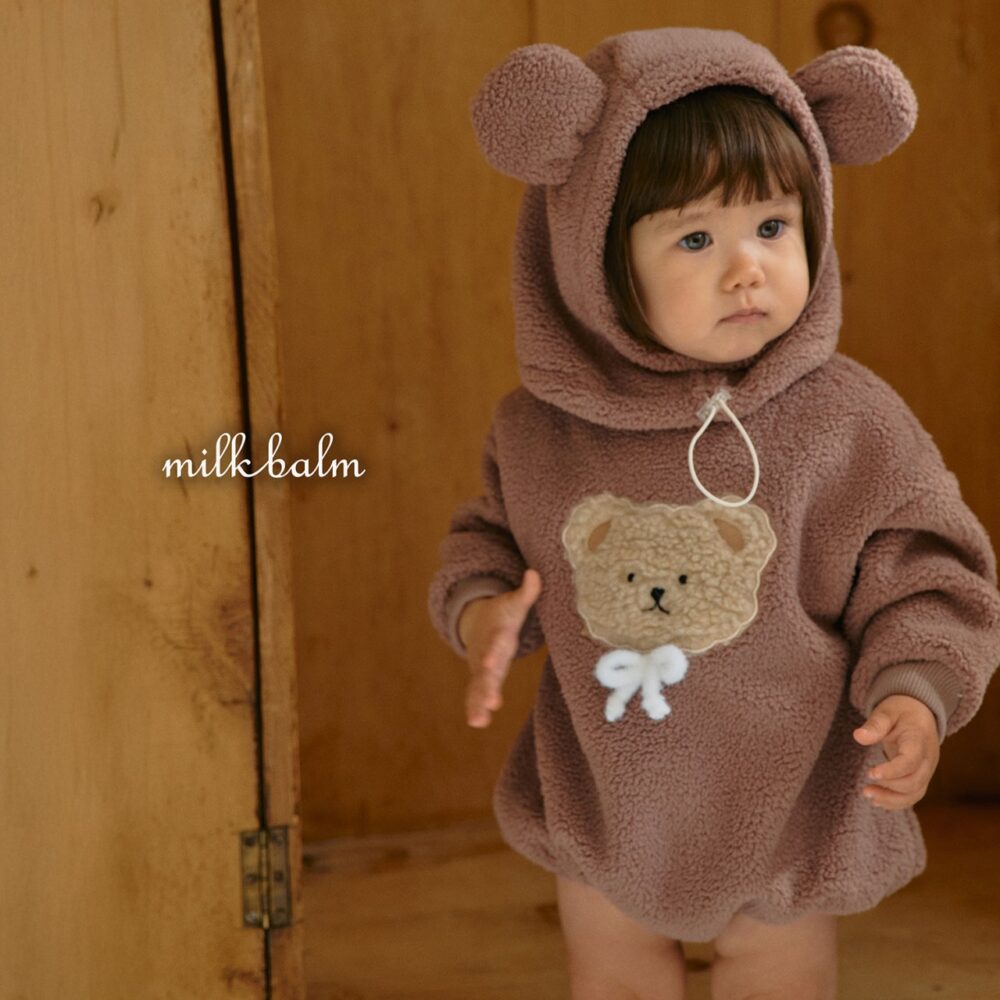 <b>MILKBALM包屁衣</b>Winter 곰돌이 자수 슈트 0-18M