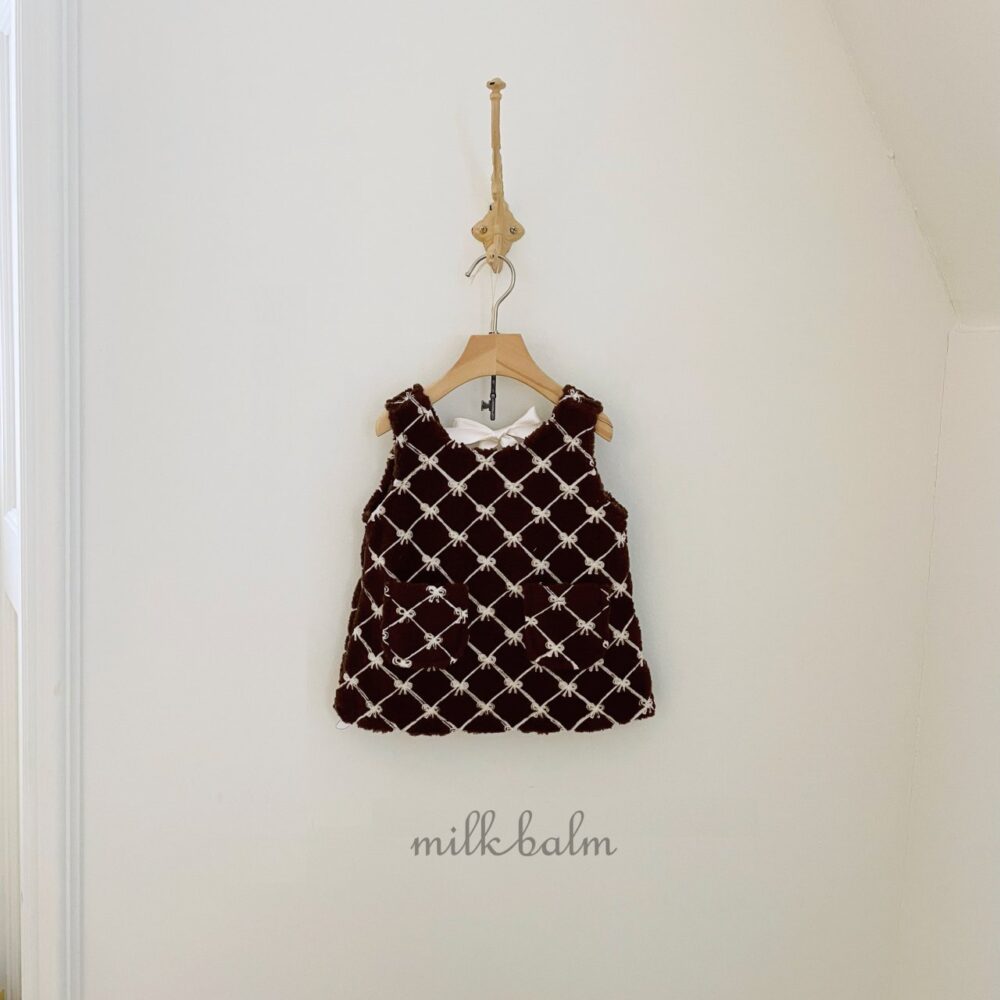 <b>MILKBALM洋裝</b>Winter 퍼 리본다이아75-125CM