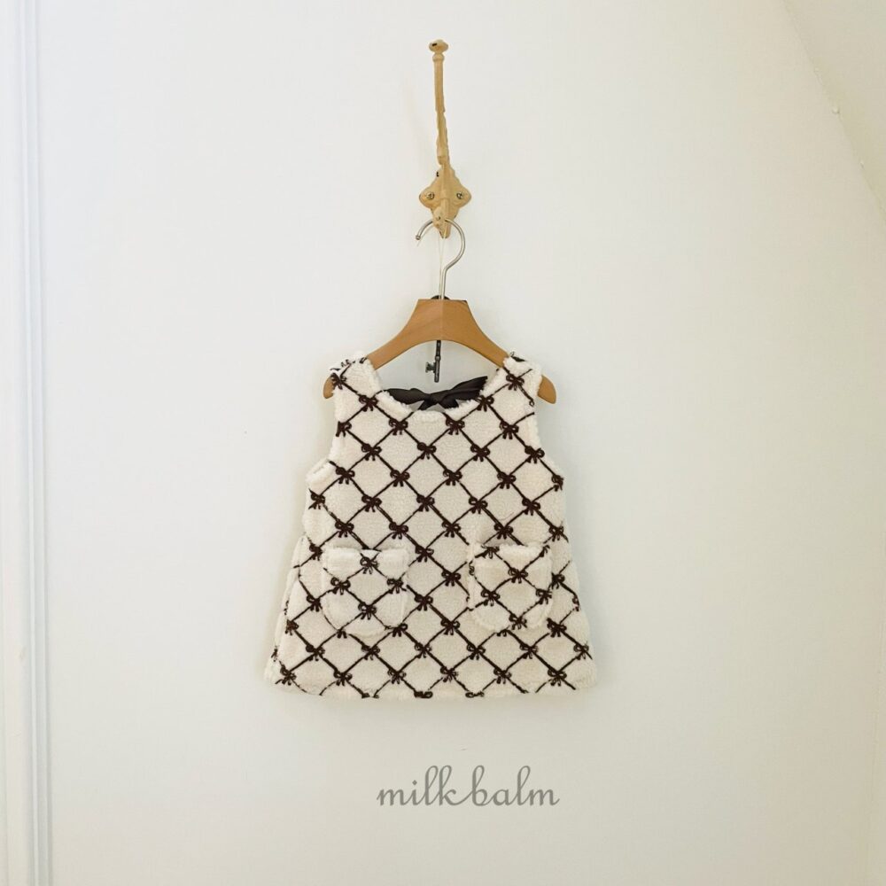 <b>MILKBALM洋裝</b>Winter 퍼 리본다이아75-125CM