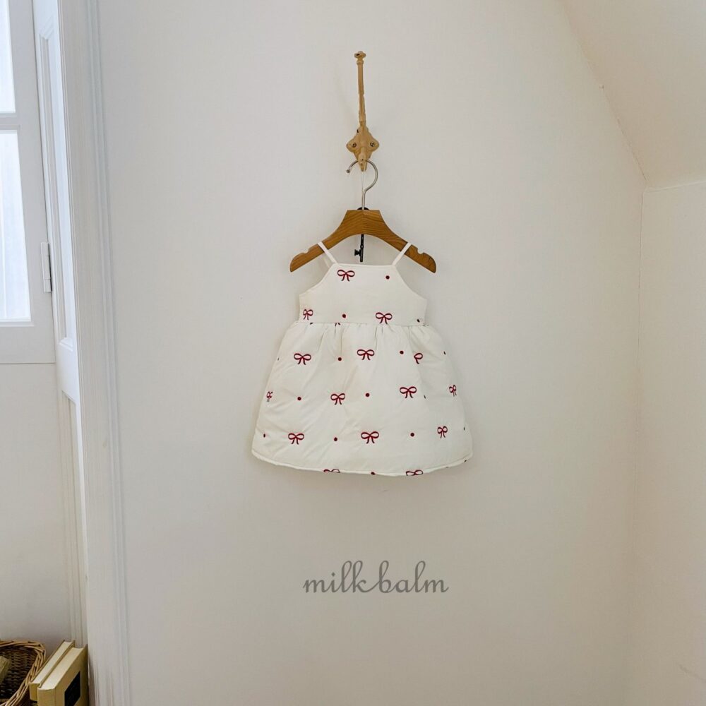 <b>MILKBALM洋裝</b>Winter 리본 자수 75-125CM