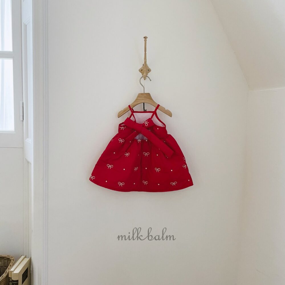 <b>MILKBALM洋裝</b>Winter 리본 자수 75-125CM