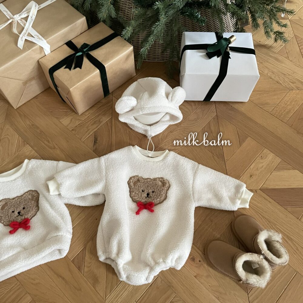 <b>MILKBALM包屁衣</b>Winter 곰돌이 자수 슈트 0-18M