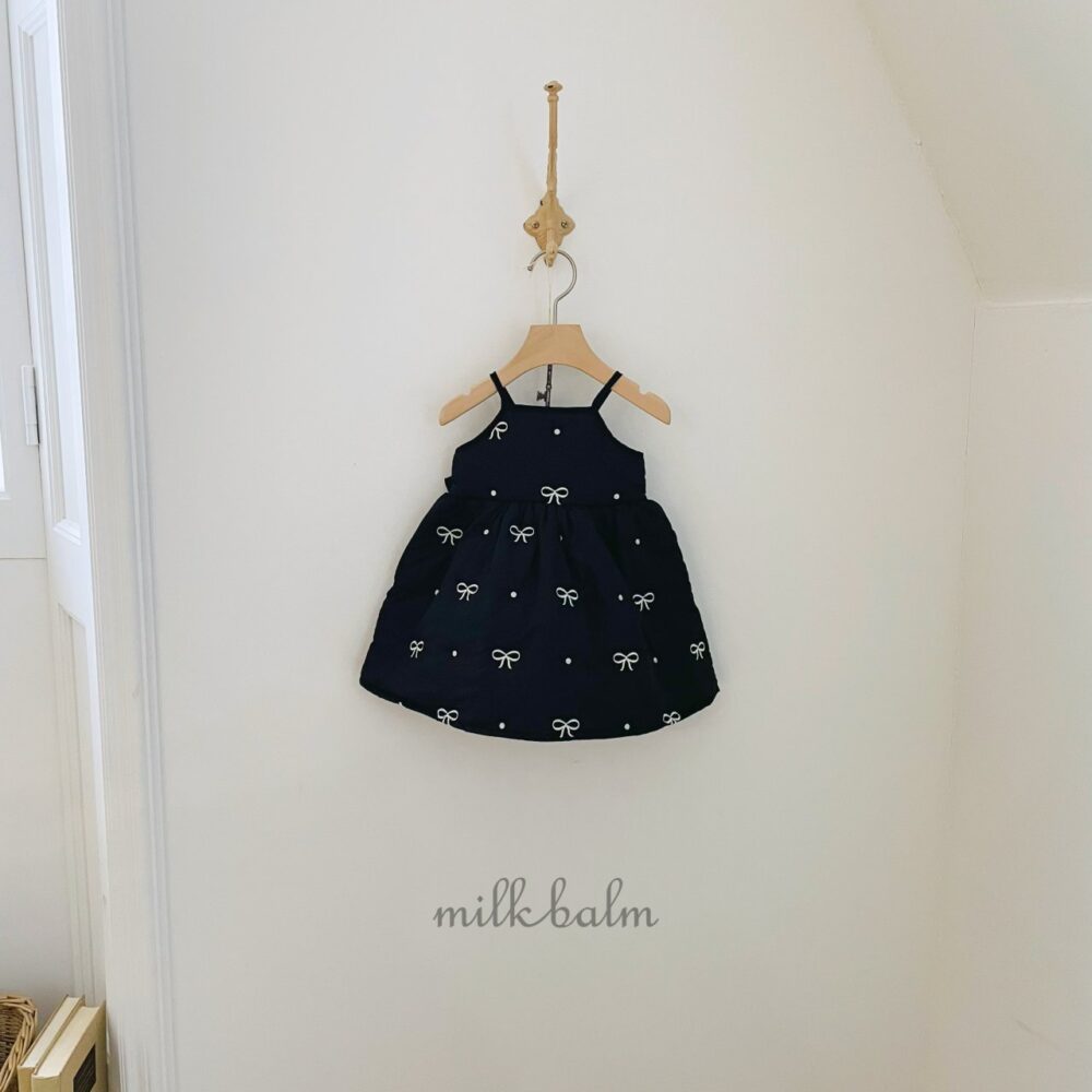 <b>MILKBALM洋裝</b>Winter 리본 자수 75-125CM