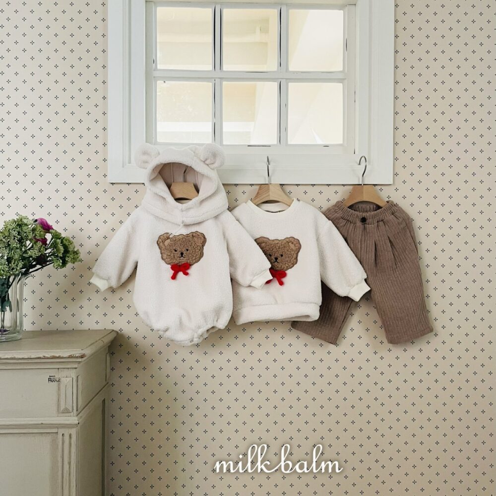 <b>MILKBALM包屁衣</b>Winter 곰돌이 자수 슈트 0-18M